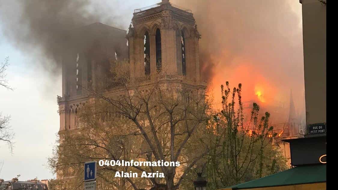 שריפת ענק פרצה בקתדרת נוטרדאם בפריז. קונסול ישראל: לא ידוע על נפגעים ישראלים