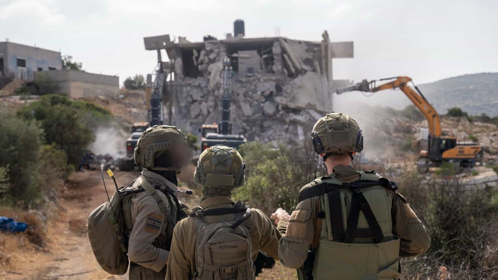 כוחותינו הרסו מבנה ערבי בסמוך למקום הפיגוע בשומרון