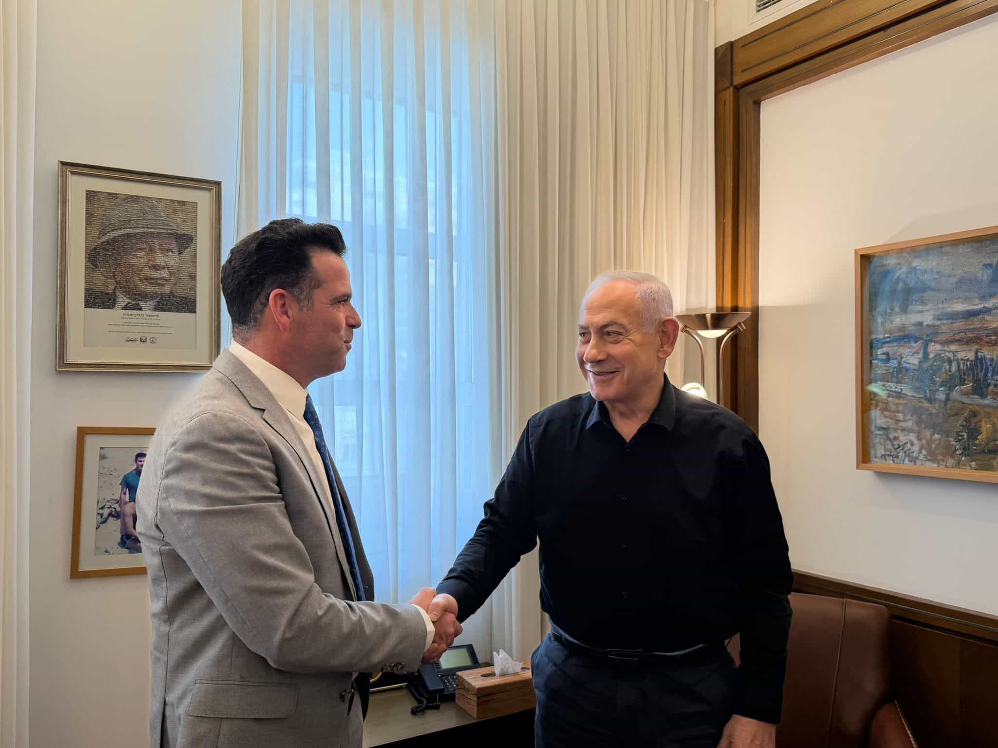נתניהו נפגש עם המועמד לראשות העיר נתניה