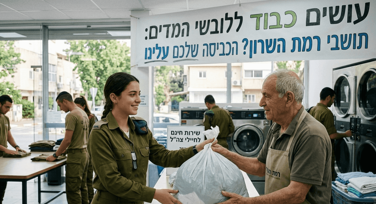 עושים כבוד ללובשי המדים: תושבי רמת השרון? הכביסה שלכם עלינו