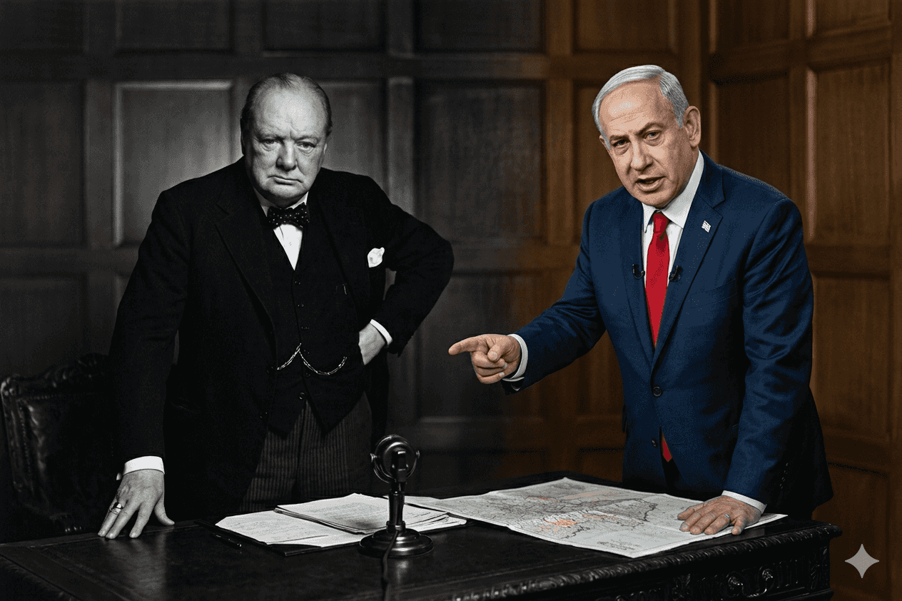 גורל אחד, שפה אחת: הקווים המקבילים המצמררים בין בנימין נתניהו לוינסטון צ'רצ'יל