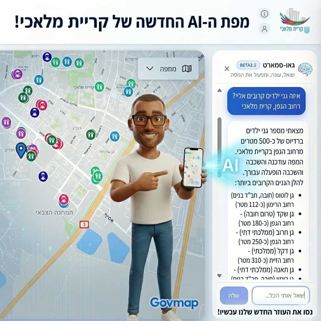 חדש בקריית מלאכי - המפה החכמה שתענה לכם על כמעט כל שאלה