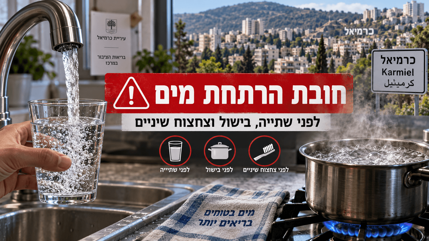 אזהרה לתושבי כרמיאל: בקטריות נמצאו במי השתייה – ההנחיה שחייבים להכיר